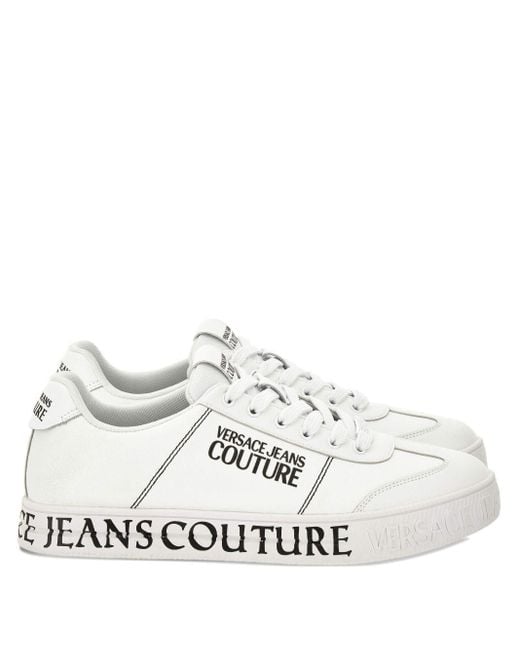 Versace Jeans Couture White Logo Leather Sneaker for men
