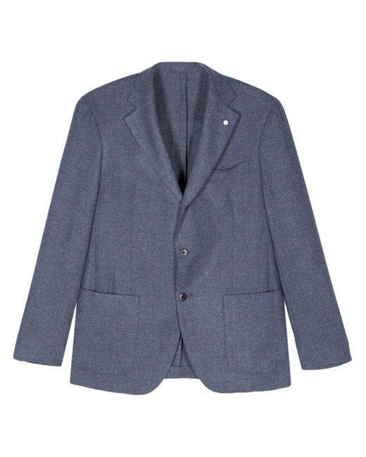 Luigi Bianchi Blue Wool Jacket for men