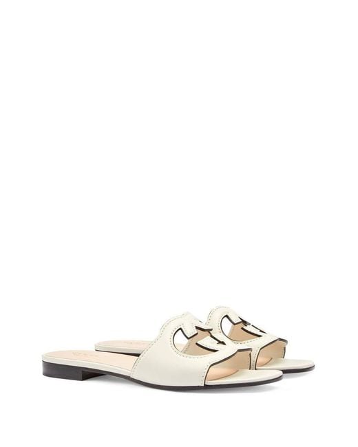 Gucci White Gg Sandals