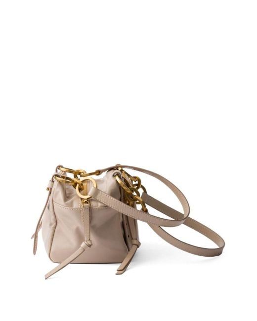 Prada Pink Dangle Mini Leather Bucket Bag