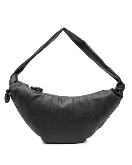 Lemaire Black Croissant Large Leather Shoulder Bag