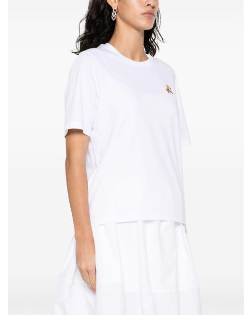 Maison Kitsuné White T-Shirt With Speedy Fox Application