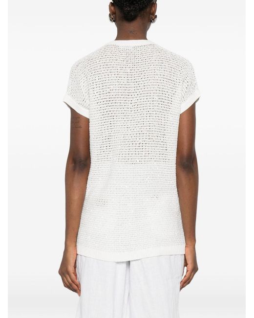 Fabiana Filippi White Openwork Top
