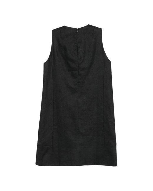 Semicouture Black Sheena Linen Mini Dress