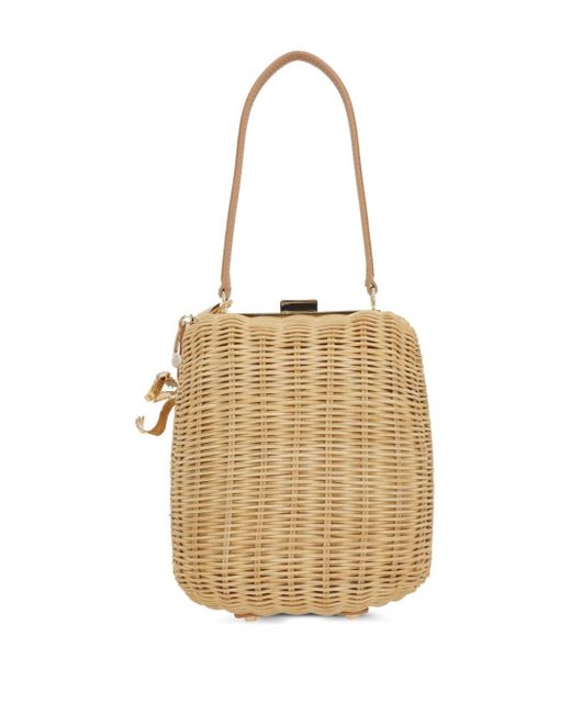 Self-Portrait Natural Rafia Bucket Bag