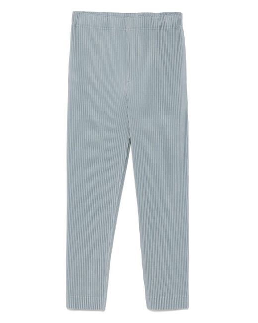 Pantaloni Dritti Con Pieghe di Homme Plissé Issey Miyake in Blue da Uomo