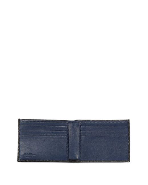 Ferragamo Black Gancini-plaque Leather Wallet for men