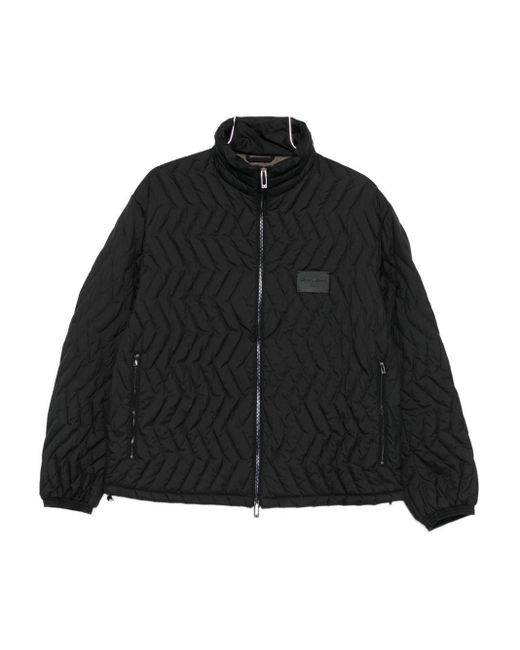 Emporio Armani Black Quilted Down Jacket for men