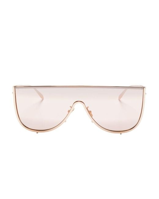Alaïa Pink Metal Mask Sunglasses