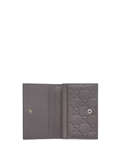 Gucci Gray Gg Emblem Card Holder for men