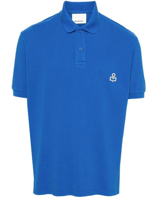Isabel Marant Blue Polo Shirt With Logo for men