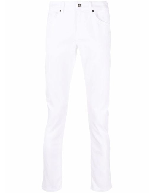 Dondup White Jeans With Logo for men