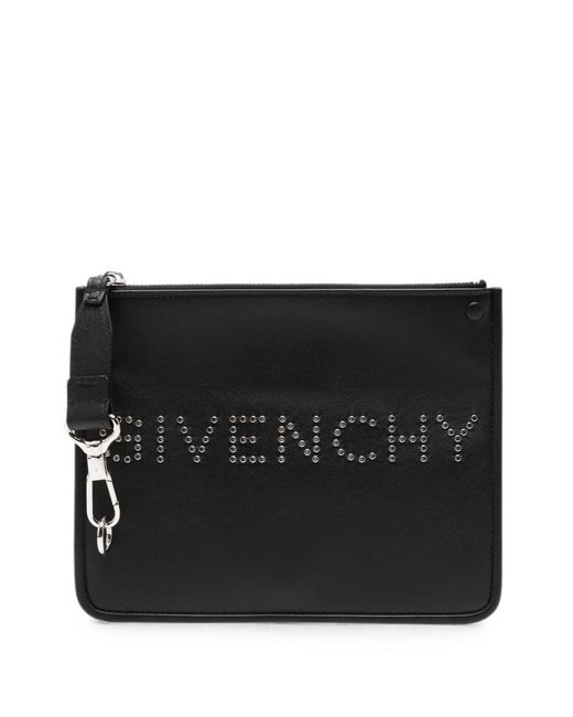 Givenchy Black Logo Leather Pouch for men