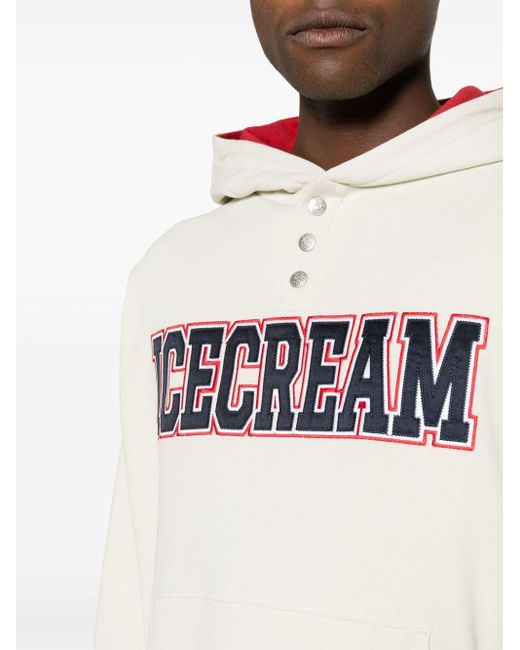 ICECREAM White Logo-appliqué Cotton Hoodie for men