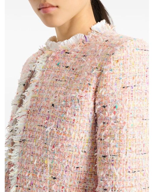 Balmain Pink Tweed Cropped Jacket
