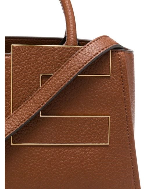 Elisabetta Franchi Brown Faux Leather Tote Bag