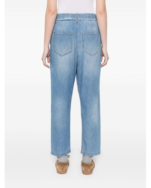 Jeans Con Design A Cinque Tasche di Brunello Cucinelli in Blue