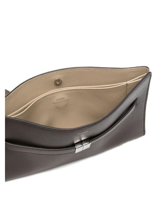 Totême Gray Leather Mini Crossbody Bag