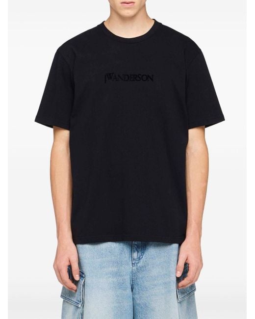 J.W. Anderson Black Jw Anderson Short Sleeves T-Shirt With Logo for men