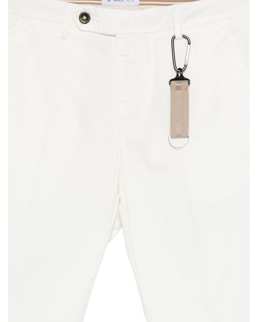 Manuel Ritz White Single-Pleat Trousers for men