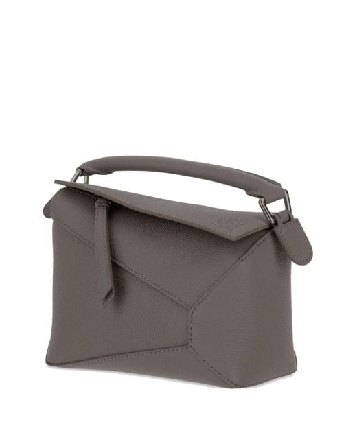 Loewe Gray Puzzle Edge Mini Leather Handbag
