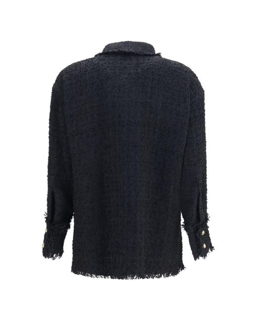 Balmain Blue Tweed Overshirt