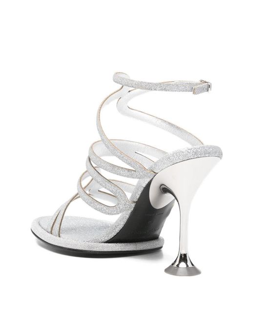 Sergio Rossi White Glittered Heels