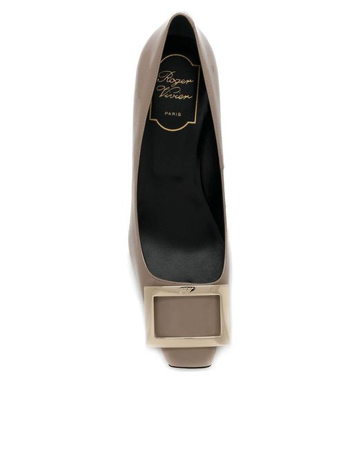Roger Vivier White Trompette Leather Pumps