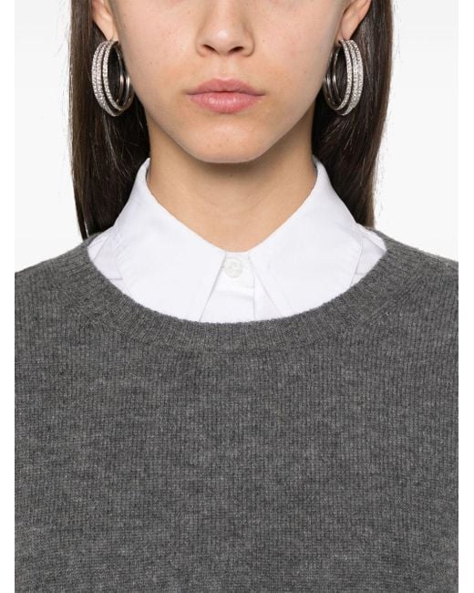 Be You Gray Cashmere Crewneck Sweater