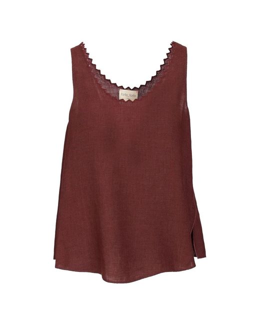 Forte_forte Red Linen Top
