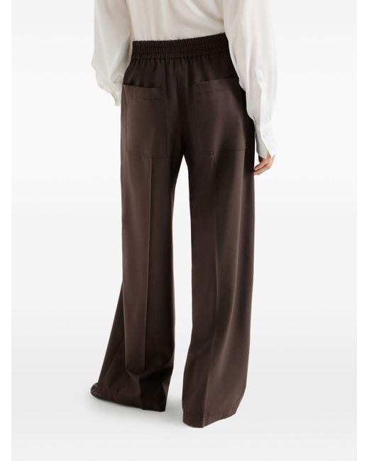 Brunello Cucinelli Brown Loose Fit Wool Trousers