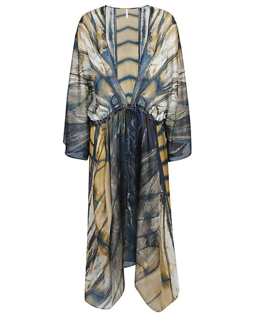 Kimono copricostume in seta di Mona Swims in Multicolor
