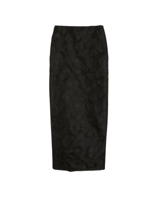 Max Mara Black Silk Long Skirt