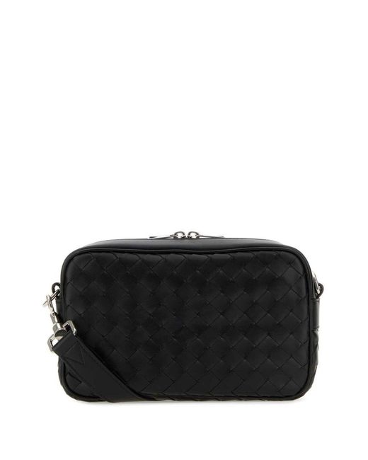 Bottega Veneta Black Braided Camera Bag for men