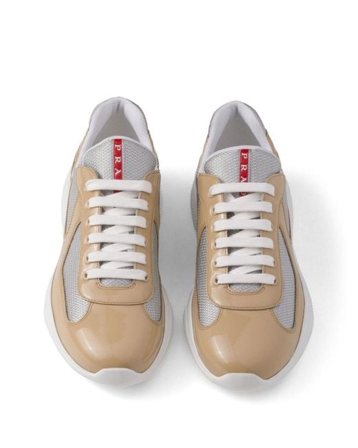 Prada White America's Cup Leather Sneakers for men