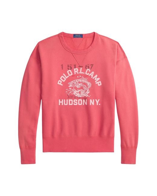 Polo Ralph Lauren Pink Vintage Fit Fleece Sweatshirt for men