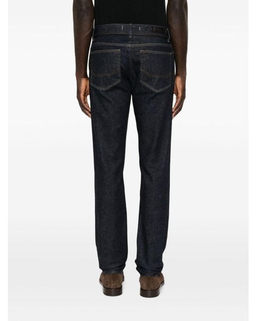 Brioni Blue Cotton And Cashmere Denim Jeans for men
