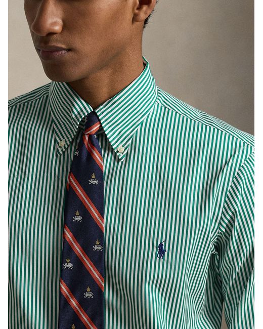 Polo Ralph Lauren Green Striped Shirt With Logo for men
