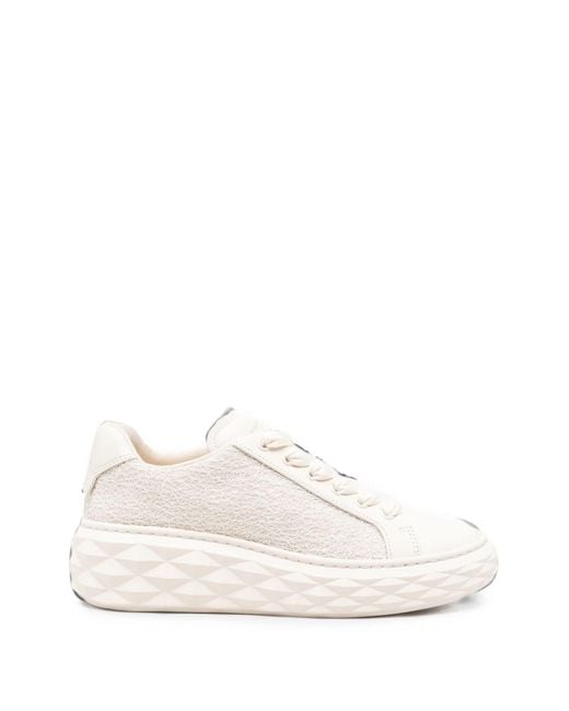 Jimmy Choo White Diamond Leather Sneakers
