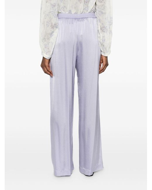 Forte_forte Purple Silk Satin Trousers