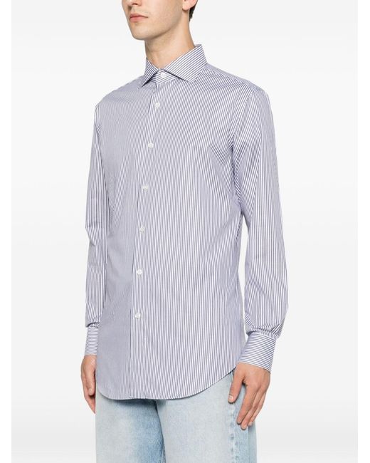 Brioni Purple Cotton Shirt for men