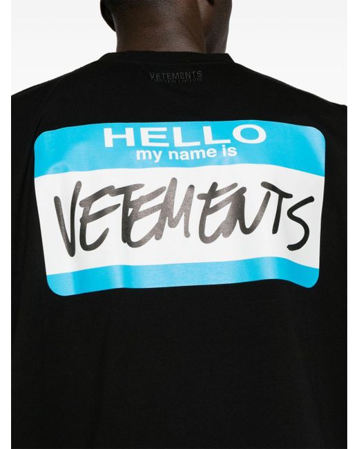 Vetements Black Cotton T-shirt for men