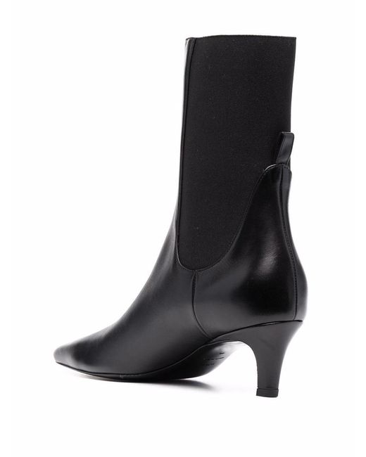 Totême Black Leather Heel Boots
