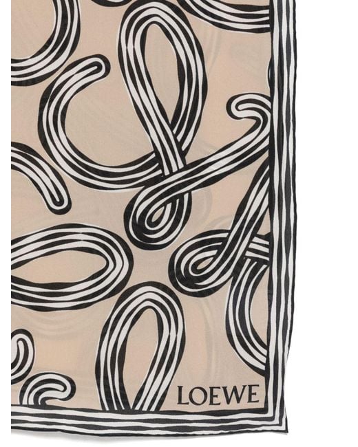 Loewe Natural Printed Silk Scarf