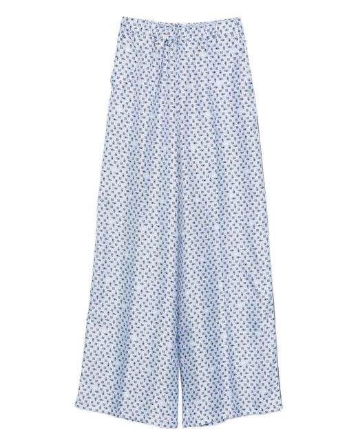 Max Mara Blue Silk Trousers