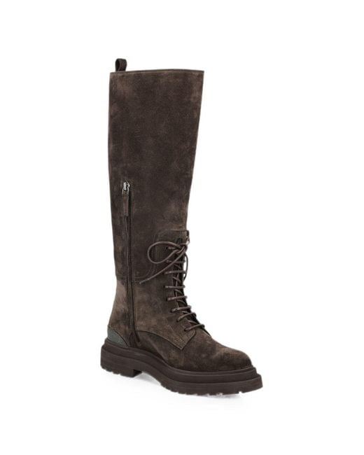 Brunello Cucinelli Black Suede Leather Boots