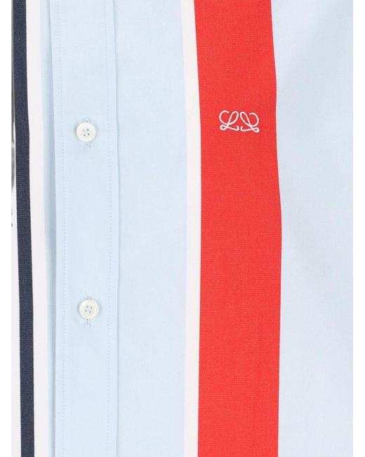 Loewe Blue Anagram Striped Shirt for men