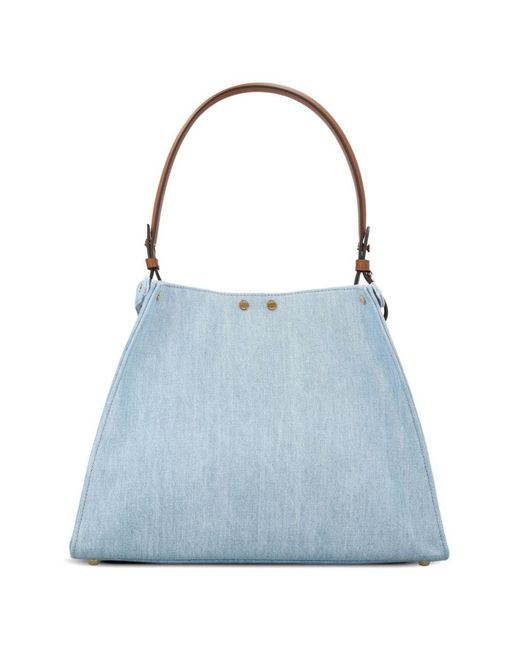 Fendi Blue Way Medium Denim Tote