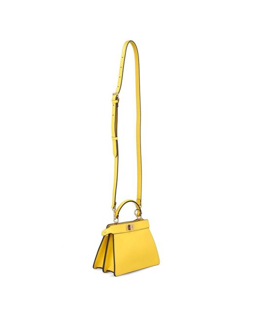 Fendi Yellow Peekaboo Iseeu Petite Leather Handbag