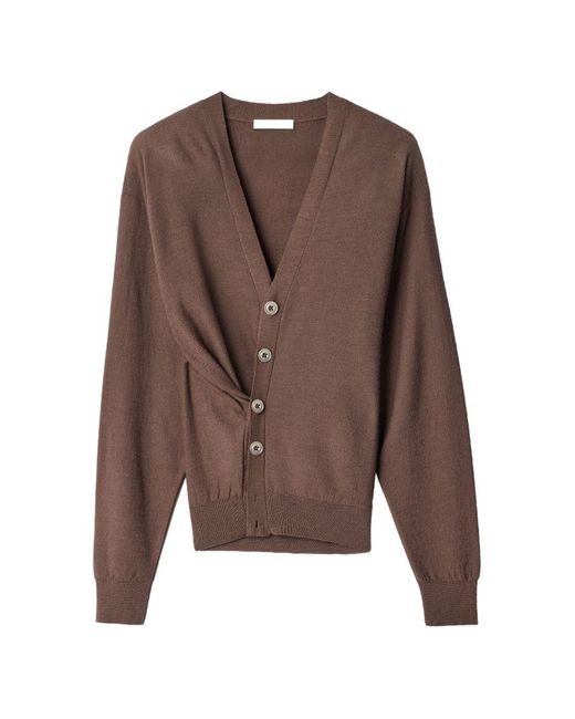Lemaire Brown Wool Blend Twisted Cardigan